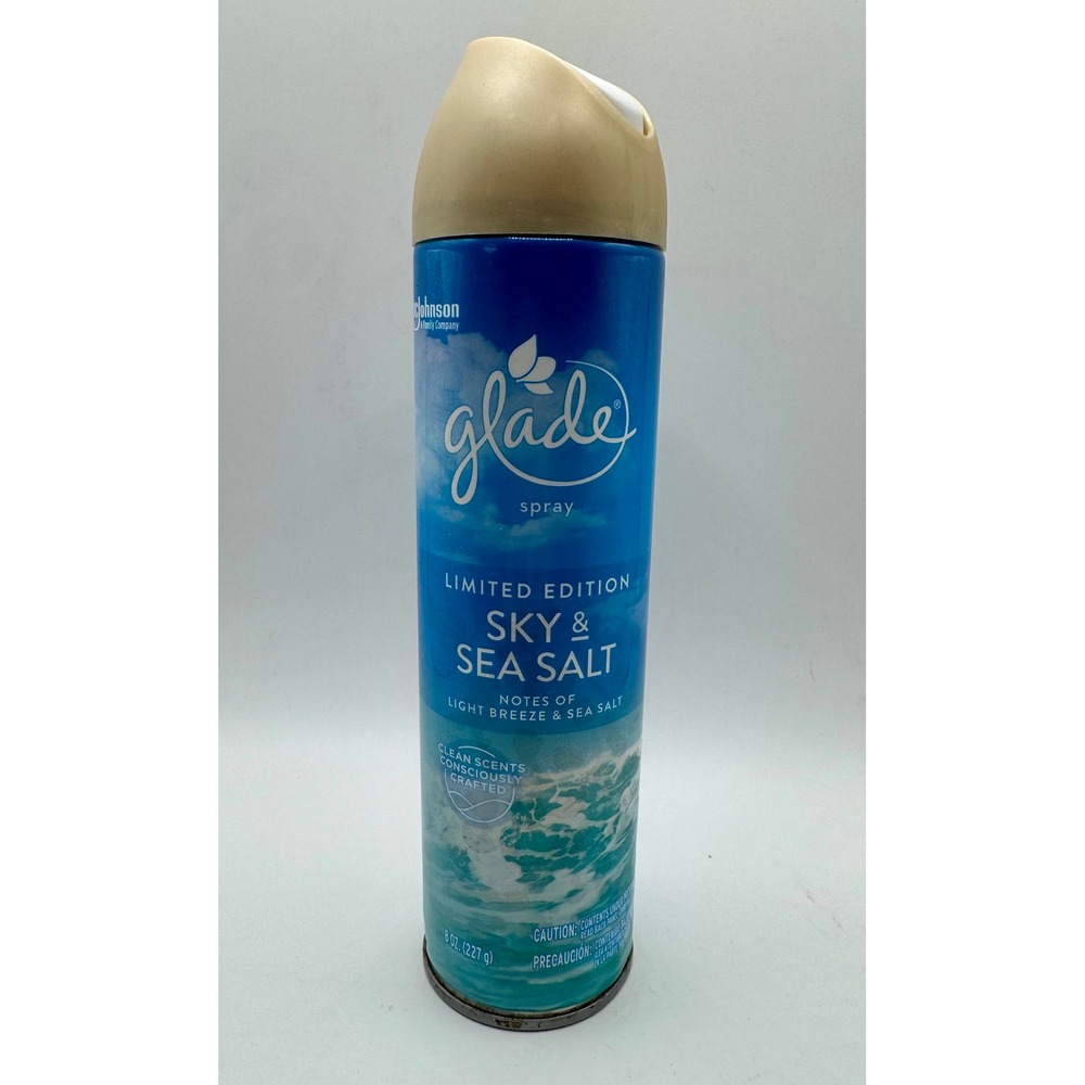 Glade Air Freshener Spray 8oz Blue Sky & Sea Salt Limited Edition 2020 Full